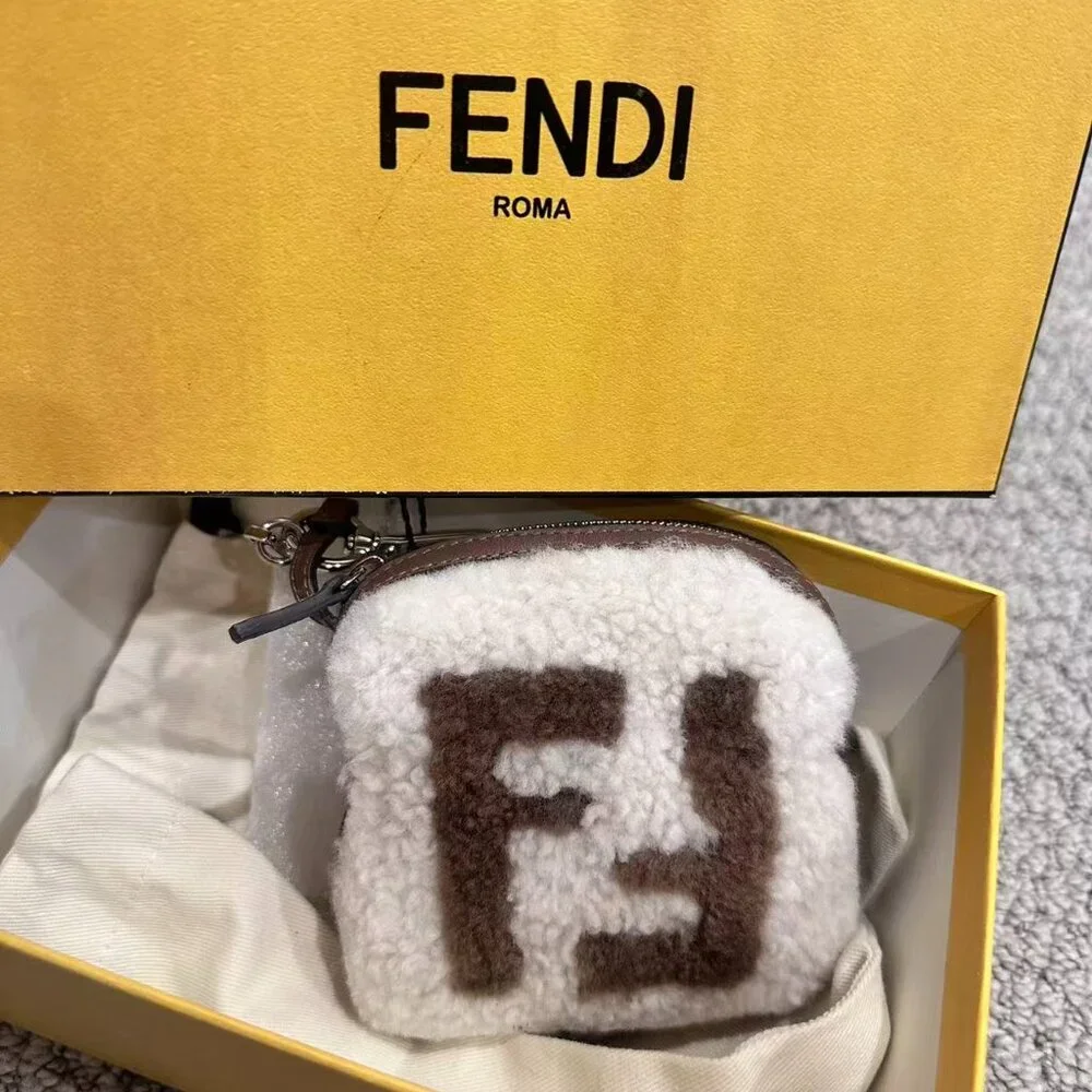 NIB Authentic  Fendi 2018 FF Shearling Toast Charm